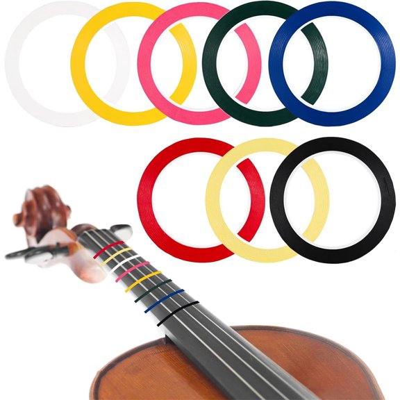 Heyingu 8Pcs Violin Fingerboard Tapes 216Ft Violin Finger Guide Stickers for Violins & Various Orchestral Instruments Fretboard Note Positions