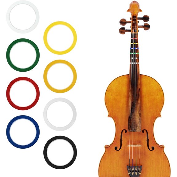 Heyingu 8Pcs Violin Tape Fingerboard 216Ft /66m Finger Guide for Violins & Various Orchestral Instruments Fretboard Note Positions(Multicolor)