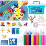 Heyisail Magic Water Elf,Magic Water Gel Kit,Magic Water Elf Kit,Water Fairy Kit,Magic Water Toy Kit,Water Pets for Kids,Magic Water Elf Toy Kit,Magic Jelly Set 8 Bottles 10 Molds