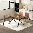 thumbnail image 1 of Heyizhuo 62.99" Retro Rectangular Stretch Table Brown, 1 of 13