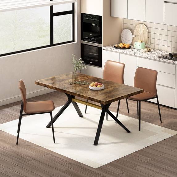 Heyizhuo 62.99" Retro Rectangular Stretch Table Brown