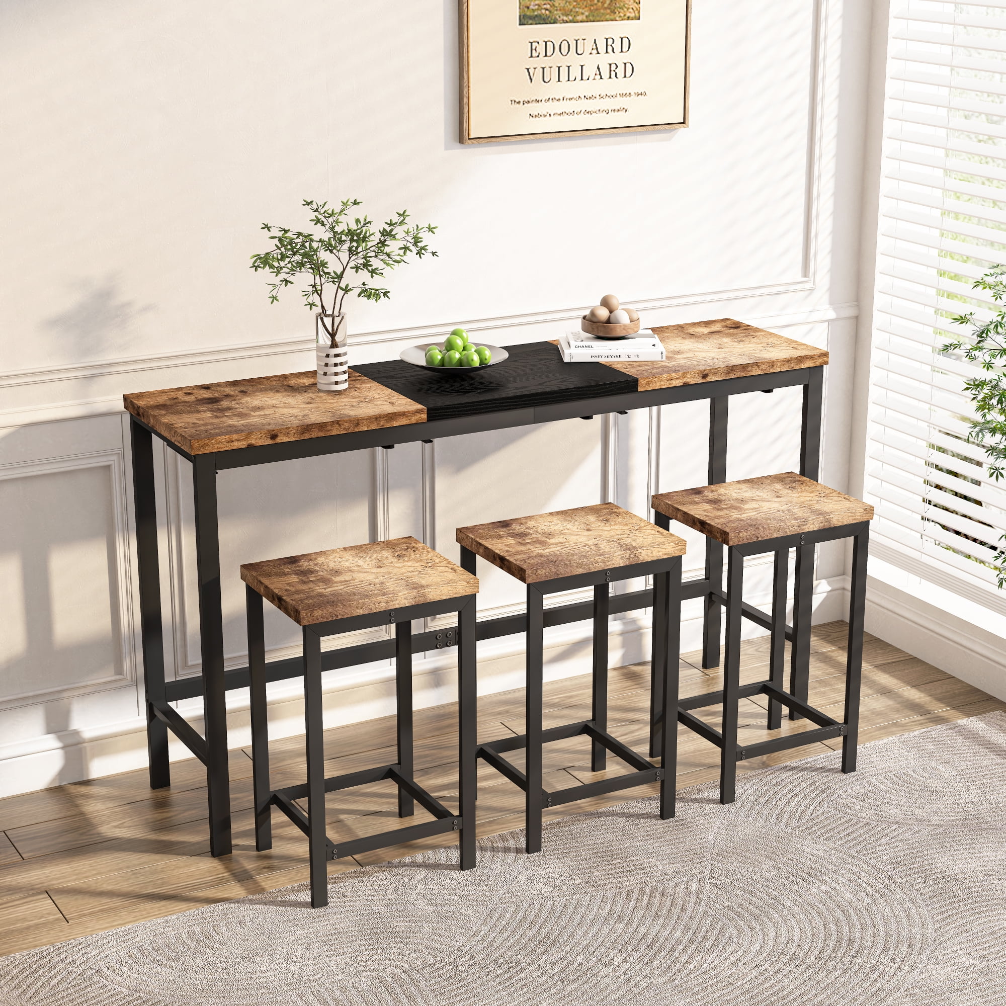 テーブル・チェア・ハンモック LOGOS LIFE BENCH TABLE SET 6 Lofka 7-Piece Extendable Dining Table Set with Six Chairs