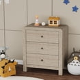 thumbnail image 1 of Heynemo 3 Drawer Dresser, Large Nightstand with Rounded Table Corners, for Bedroom, Living Room, Entryway, Natural Wood, 1 of 9
