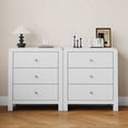 thumbnail image 1 of Heynemo 3 Drawer Dresser Set of 2, Large Nightstand with Rounded Table Corners, for Bedroom, Living Room, Entryway, White, 1 of 9
