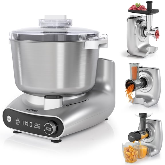 Heynemo 5.3QT Multifunction Dough Mixer,| Electric Stand Mixer for Kneading & Fermenting with Juicer and Grinder