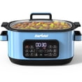thumbnail image 1 of Heynemo 6.5QT Digital Multi Cooker, 12-in-1 Slow Cooker & Roaster with Timer, Temp Control, Delay Start, Nonstick Pot, Blue, 1 of 10