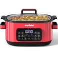 thumbnail image 1 of Heynemo 6.5QT Digital Multi Cooker, 12-in-1 Slow Cooker & Roaster with Timer, Temp Control, Delay Start, Nonstick Pot, Red, 1 of 10