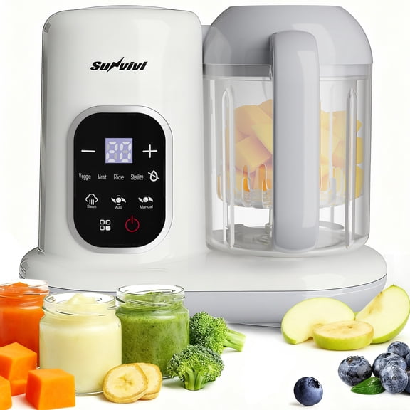 Heynemo Baby Food Processor Blender Combo | 6-in-1 Steaming, Heating, Unfreeze & Puree Maker with Easy Self-Clean LCD