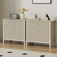 thumbnail image 1 of Heynemo Beige 30" Dressers Set of 2, Modern 3-Drawer Wood Nightstands for Bedroom, Living Room, Entryway, 1 of 9