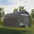 thumbnail image 1 of Heynemo 10' x 15' Heavy Duty Carport with Weatherproof PE Cover and Steel Frame, Portable Outdoor Car Canopy Party Tent with 2 Roll up Doors, 1 of 8
