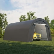 Heynemo Domed Carport, Portable Garage with 2 Roll up Doors, Heavy Duty Car Canopy Party Tent, All-Season Storage Shelter Shed Carport for Motorcycle, Boat, Truck, or Garden Tools, 10' x 15'