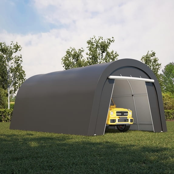 Heynemo 13' x 20' Heavy Duty Carport with Weatherproof PE Cover and Steel Frame, Portable Outdoor Car Canopy Party Tent with 2 Roll up Doors