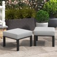thumbnail image 1 of Heynemo Patio Metal Ottomans Footstools Set of 2, Outdoor Footrest Set with Removable Cushions for Couch, Black, 1 of 7