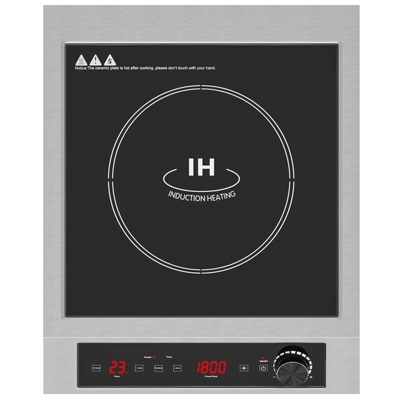 Heynemo Portable Induction Cooktop, 1800W Electric Induction Cooker Hot Plate 10 Power 14 Temperature Setting, Countertop Burner with Timer, Black