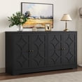 thumbnail image 1 of Heynemo 56'' Sideboard Buffet with Storage Cabinet, Adjustable Shelves, 4-Door Accent Cabinet, Black, 1 of 7