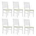 thumbnail image 1 of Heynemo Wooden Dining Chairs Set of 6, Modern Dining Chairs with Rubberwood Legs, 350LBS Capacity, Leather Side Seat for Kitchen, Dining Room, Living Room, Home Office, Courtyard, Terrace, White, 1 of 5