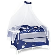 Heyo.Ja Portable Playard with Carry Bag, Baby Travel Bassinet Bed, Navy, Unisex