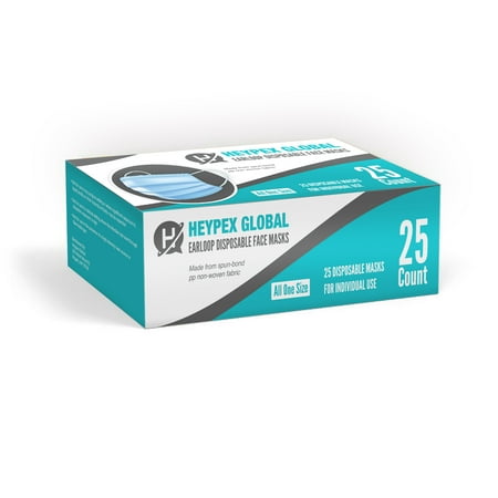 Heypex Global Earloop Disposable Face Masks, 25ct.
