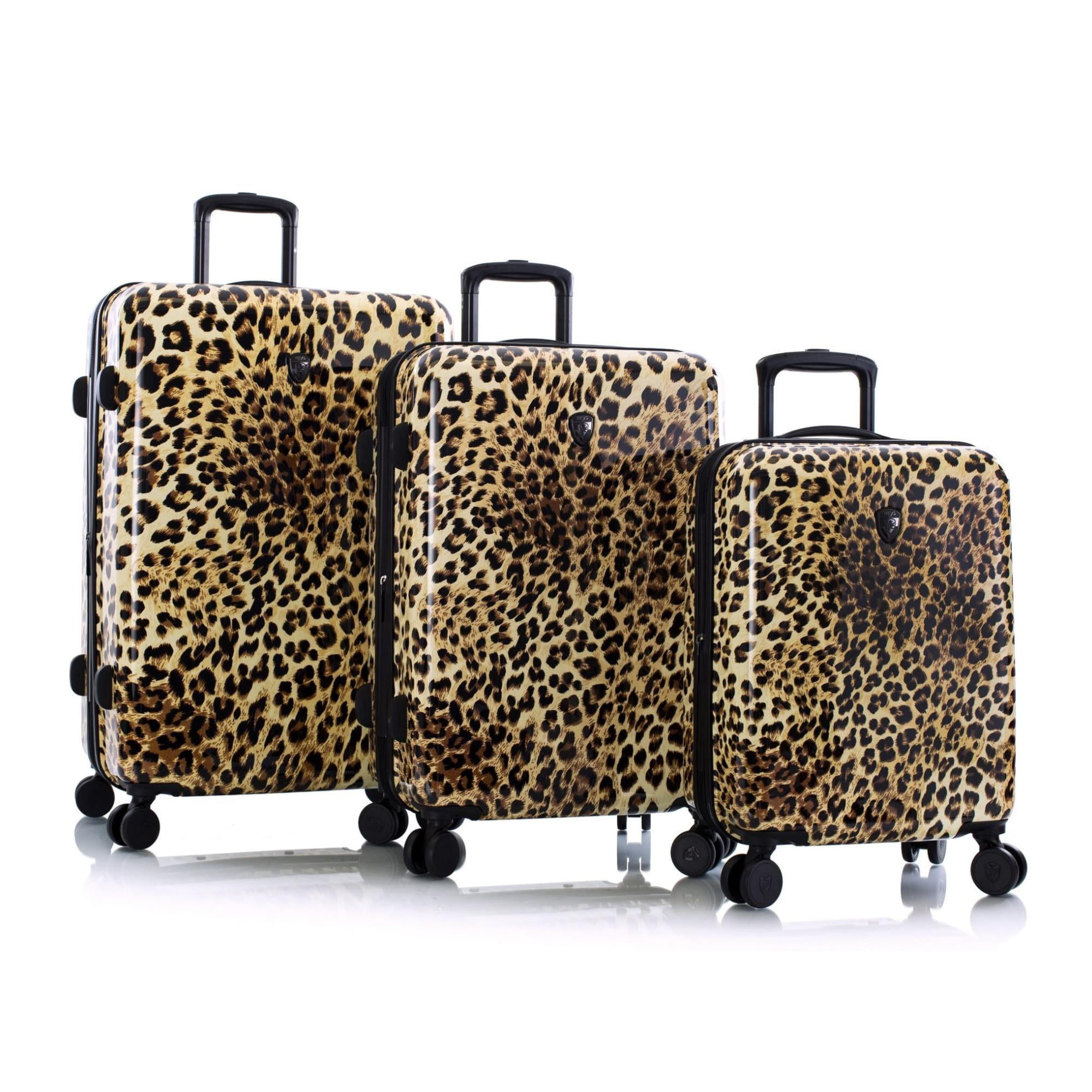 Heys America Brown Leopard Hardside Spinner Luggage 3-Piece Set