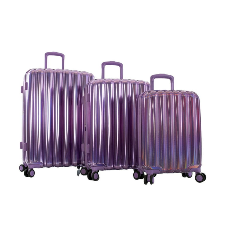 Heys Astro Built-In Locks 3-Piece and 26-Inch, Luggage Set (30-Inch, Bags Purple 21-Inch) with TSA