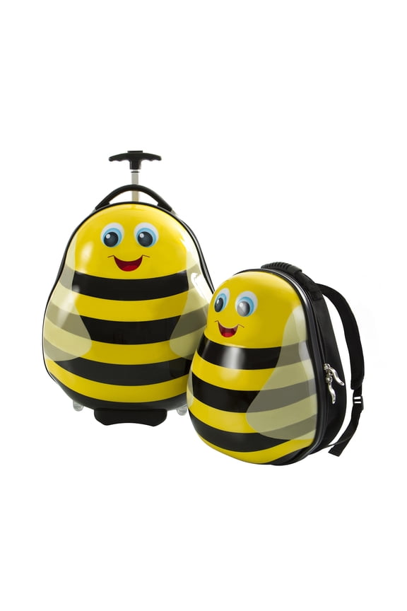 Travel Tots Hardside Luggage 2pc Set with Backpack Bumble Bee