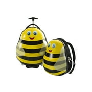 Heys Travel Tots Hardside Luggage 2pc Set with Backpack Bumble Bee