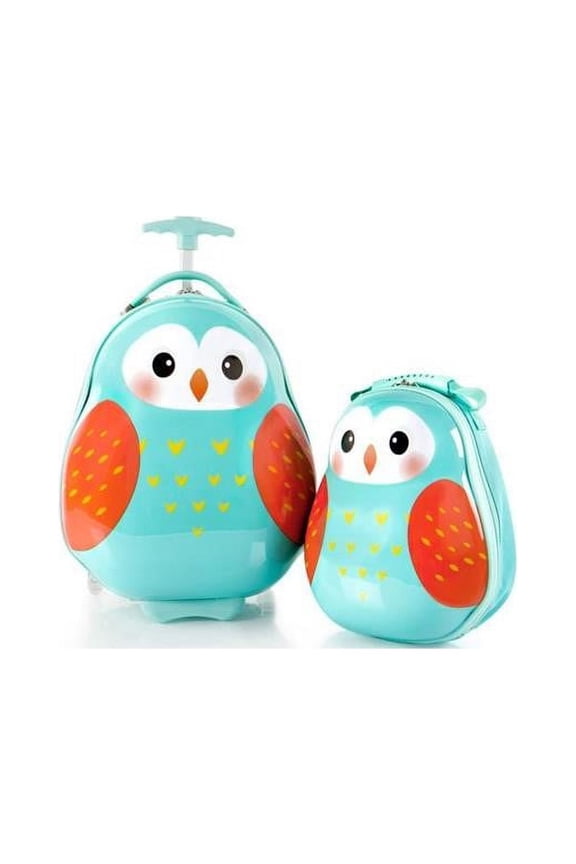 Travel Tots Hardside Luggage 2pc Set with Backpack Owl