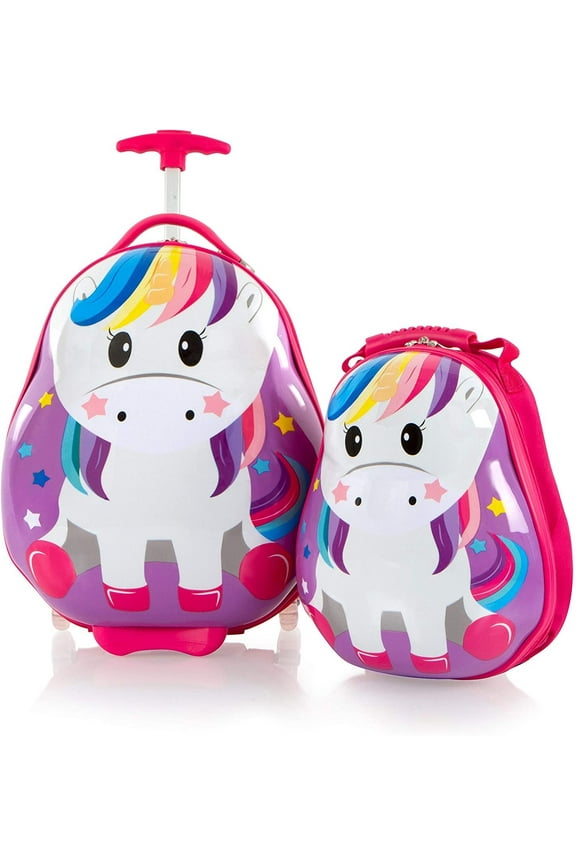 Travel Tots Hardside Luggage 2pc Set with Backpack Unicorn