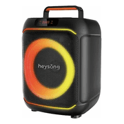 Heysong Aura Special Series Portable Bluetooth Speaker, 40W Powerful Sound, Deep Bass Boost, RGB Lights, Wireless Party Speaker with Mic Input for Karaoke, USB/TF Card, FM Radio, Rechargeable Battery