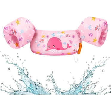 Heysplash Adjustable Strap Secure Buckle Kids Swim Vest, Pink Whale