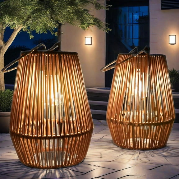 Heystop Solar Lanterns, Solar Lanterns Outdoor Waterproof Hanging Solar Lights Outdoor Waterproof Solar Lamp Lights Decoration for Outside Garden,Yard,Patio,Porch,Trees,Lawn,Pathway Decor, 2 Pack