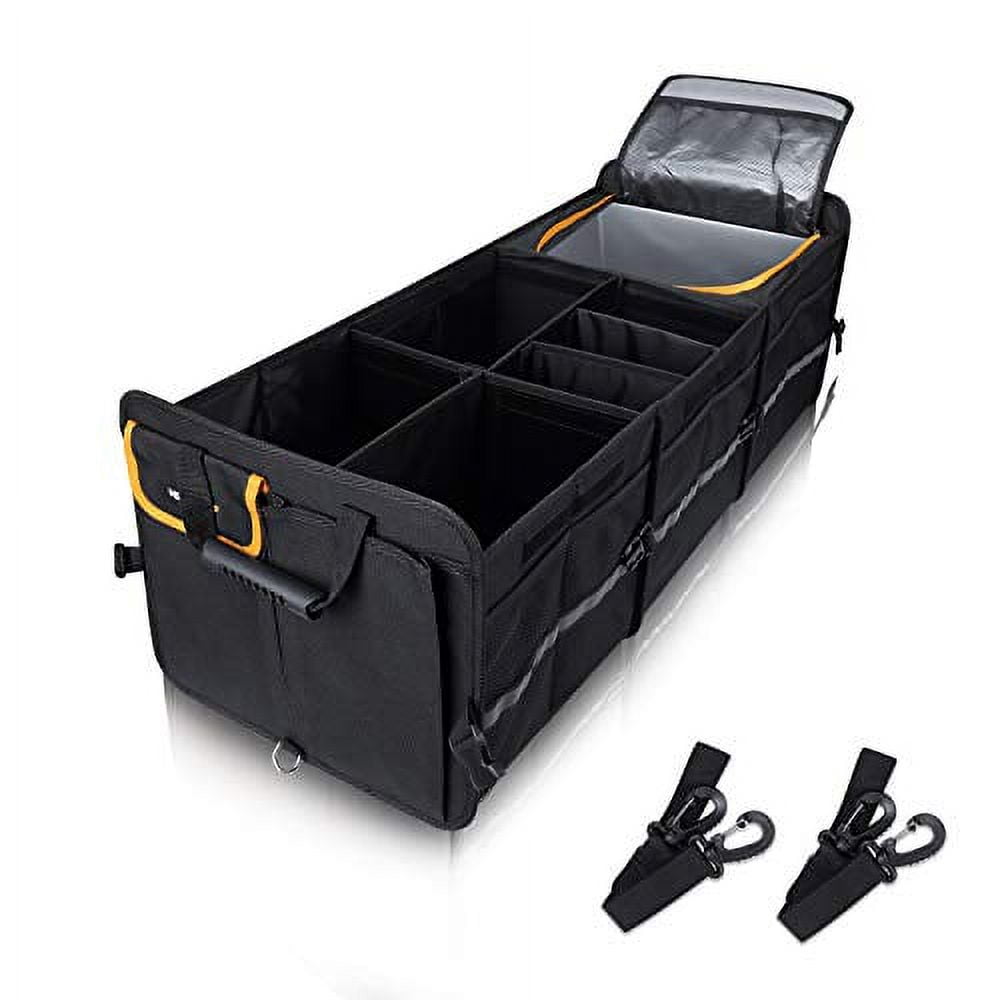 DOUBLE R BAGS Polyester Multi Compartments Collapsible, Portable For Car  Accessories And Trunk Dicky Boot Organiser With Lid Cover(Black)