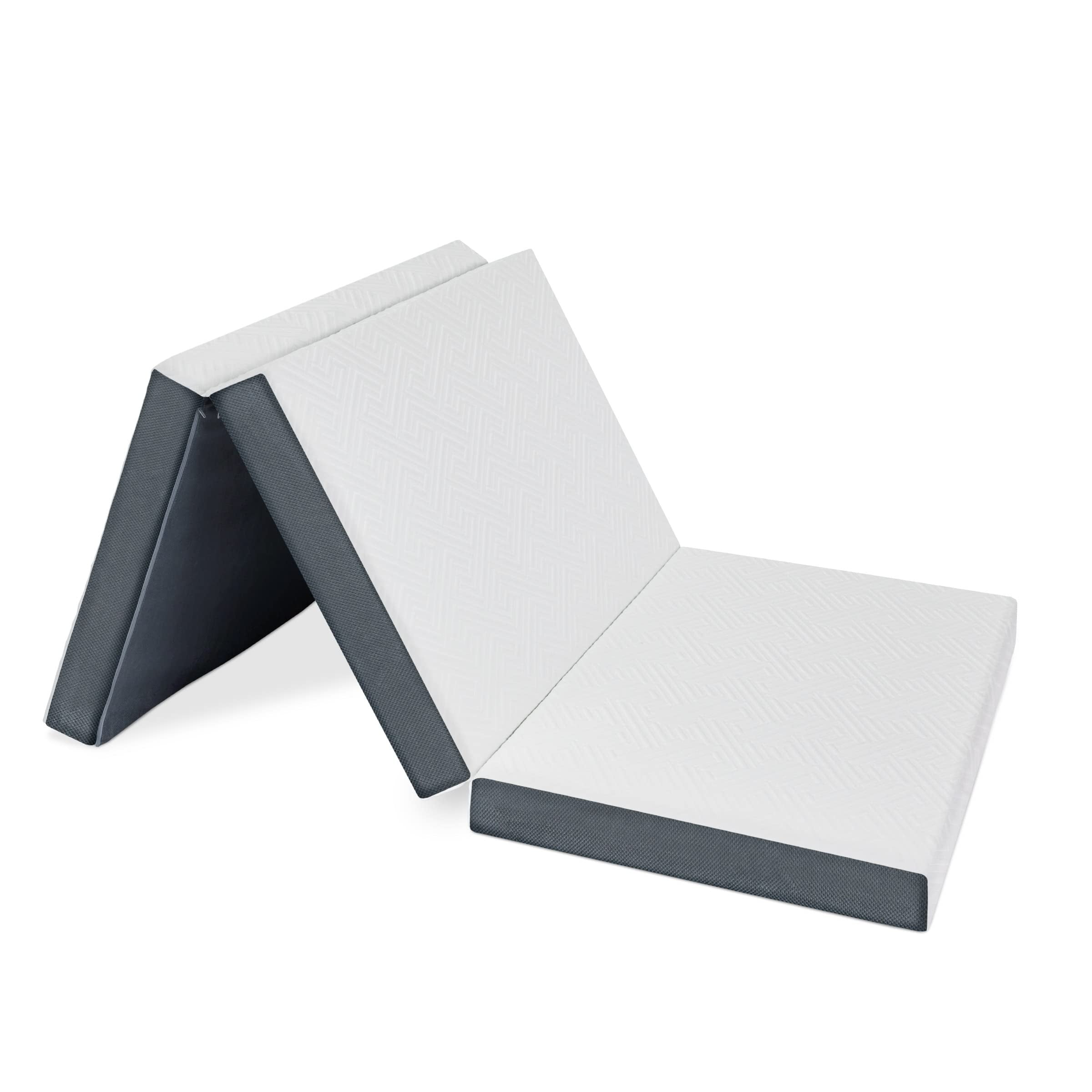 Heyward 4” White and Gray Memory Foam Trifold Twin Mattress