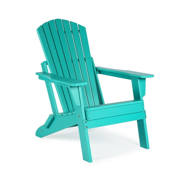 Heywoo Folding Adirondack Chair HDPE Outdoor All-Weather Chair for Patio, Garden, Backyard, Lawn, Fire Pit,Lake Blue