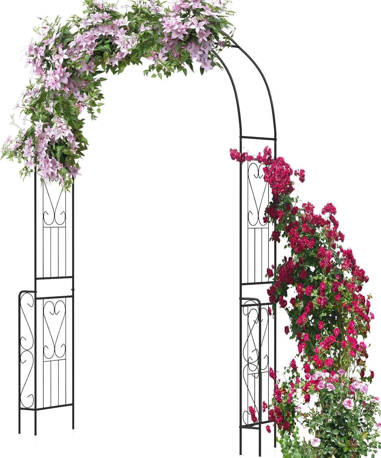 Heywoo Garden Arch Trellis - 7.9 ft Metal Arbor Pergola for Climbing ...
