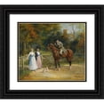 thumbnail image 1 of Heywood Hardy 23x20 Black Ornate Framed Double Matted Museum Art Print Titled: A Charming Encounter, 1 of 5