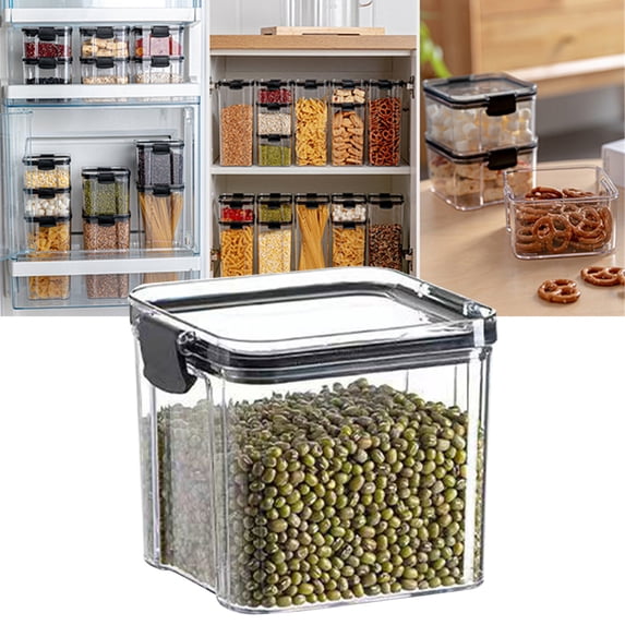 Hezzwei Closure Bags & lids & Boxes Clearance! Airtight Food Storage Containers With Lids Kitchen Pantry Organization And Storage Plastic Scale Food Canisters For Cereal Flour Sugar Dry Food