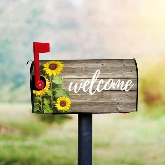 Hezzwei Hangs Clearance! Mailbox Covers Standard Size 18" X 21" Flowers Mailbox Wraps Post Letter Box Cover For Holiday Garden Yard Decor