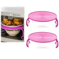 thumbnail image 1 of Hezzwei Rack Clearance! 2 Pack Microwave Folding Tray Microwave Stacker Cooker 2 Tier Microwave Plate Stacker Microwave Heating Layered Tray With Foldable Handles For Bowls Water Cups, 1 of 8