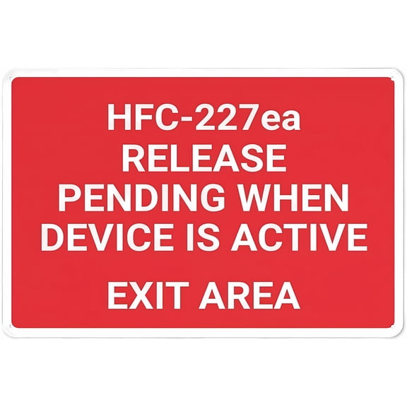 Hfc 227Ea Release Pending Sign - 8"x12" Rust Free UV Printed Aluminum, 4 Pre-Drilled Holes Durable Weatherproof Sign for Business