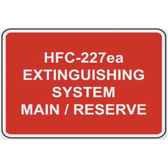 Hfc-227Ea System Main Reserve Sign 8"x12", Aluminum Tin Warning Signs for Home Outdoor Garden, Weatherproof Hazard Sign