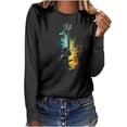 thumbnail image 1 of Hfiengba Women's Graphic Tee Casual Loose Fit Crew Neck Long Sleeve Shirts Fashion Printed Tops Soft Clothes (3XL, Black), 1 of 4