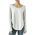 thumbnail image 1 of Hfiengba Workout Tops for Women Crew Neck Long Sleeve Casual Loose Fit Yoga Shirts Soft Sports Clothes (XL, White), 1 of 6
