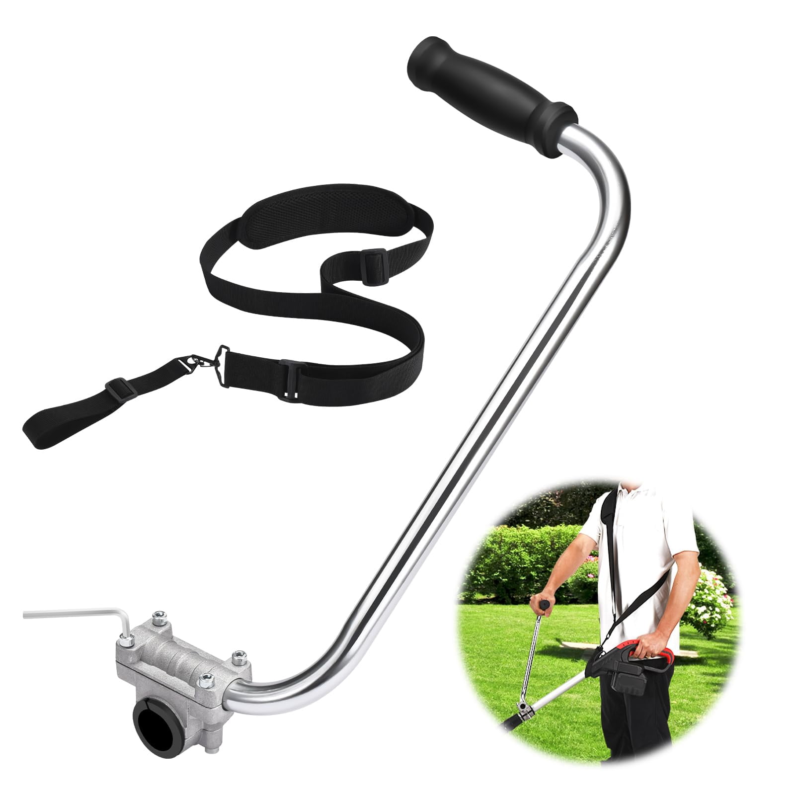 Hfnggwee Aluminum Alloy Grass Catcher Extension Handle - Ergonomic ...