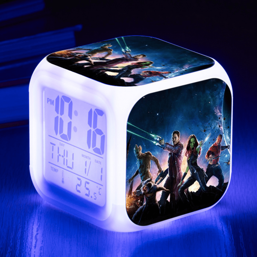 Hfnggwee Digital Alarm Clock for Kids, Cartoon Superhero Pattern 7 LED ...
