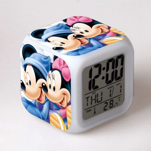 Hfnggwee LED Alarm Clock Cartoon Mouse Pattern Creative Desk Table Clock Glowing Electronic Colorful Digital Clock for Unisex Adults Girl Boy Kids Children Toy Birthday Present Gift NZ113-131
