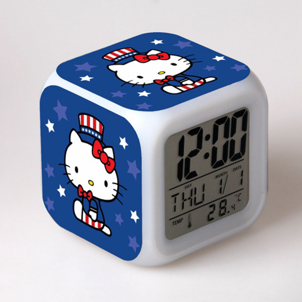 Hfnggwee LED Alarm Clock Hello Kitty Pattern Creative Desk Table Clock ...