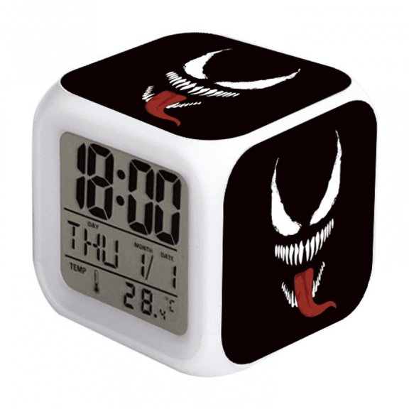Hfnggwee LED Alarm Clock Super Hero Pattern Creative Desk Table Clock Glowing Electronic Colorful Digital Clock for Unisex Adults Girl Boy Kids Children Toy Birthday Present Gift NZ113-756