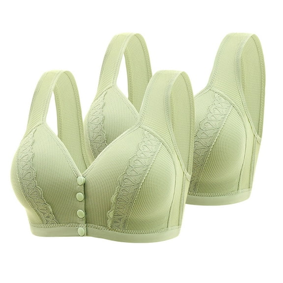 Hfnxid 2 PC Daisy Bra for Women Seniors Front Snap Closure Bras Front Snaps Daisy Bras for Older Plus Size Full Coverage Bra