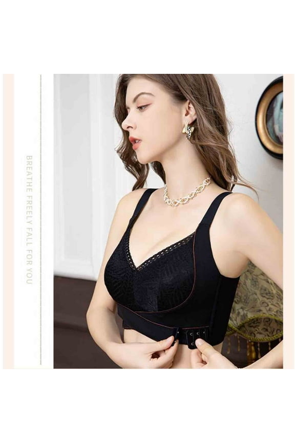 2024 New Posture Correcting Bra, Wireless Bra, Breathable Comfortable Full Back Cover Plus Size Bra